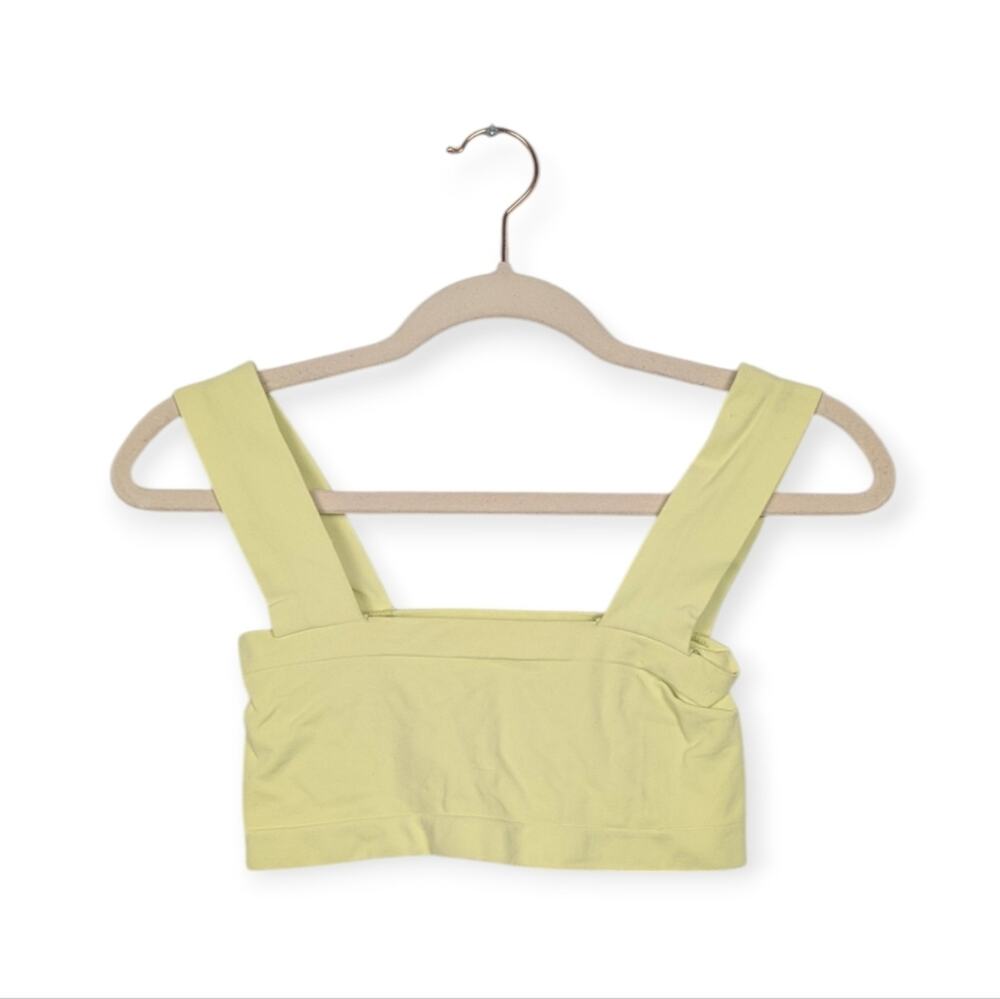 Free People Intimately Bralette XS/S Yellow Green Square Neck Lounge Boho Soft